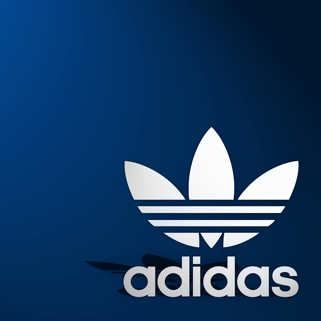 Adidas Logo Blue Background for 1024 x 1024 iPad resolution