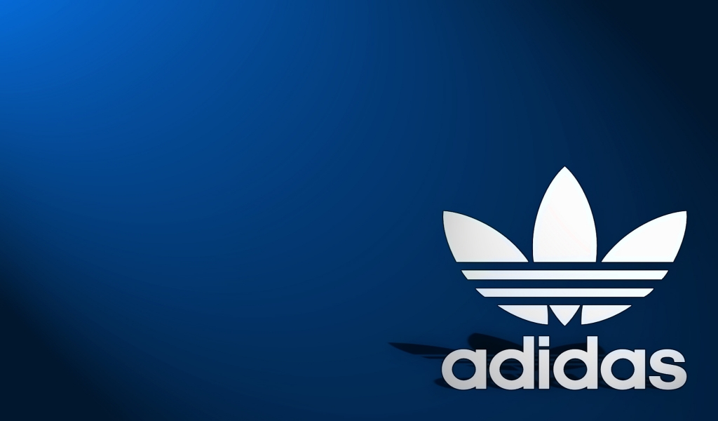Adidas Logo Blue Background for 1024 x 600 widescreen resolution