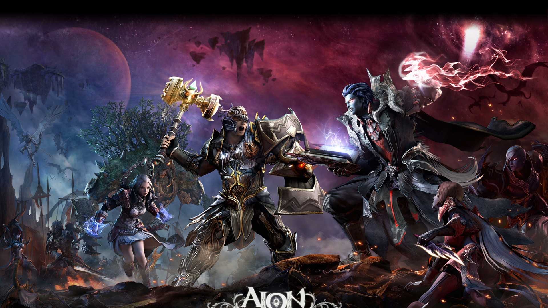 Aion The Tower of Eternity Characters for 1920 x 1080 HDTV 1080p resolution