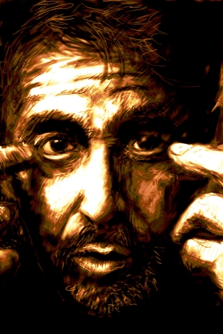 Al Pacino Drawing for 320 x 480 iPhone resolution