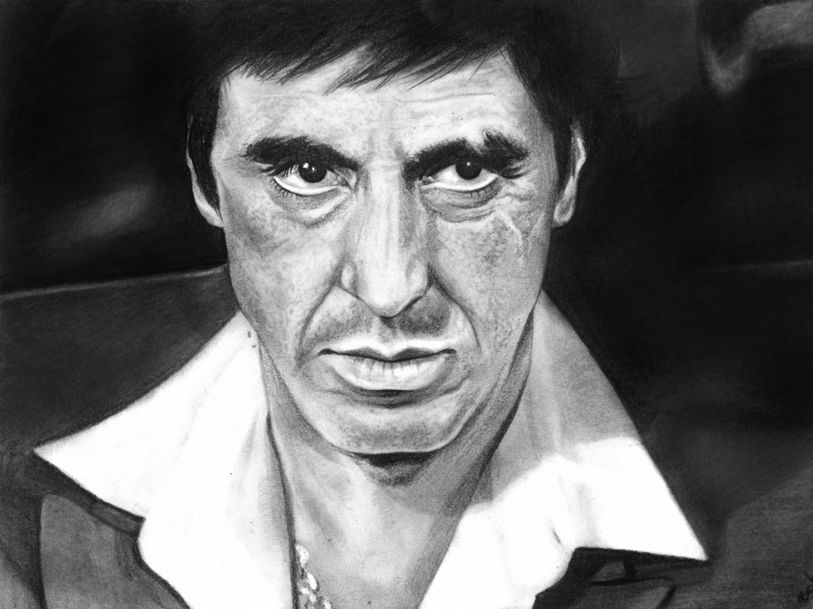 Al Pacino Scarface Fan Art for 1152 x 864 resolution