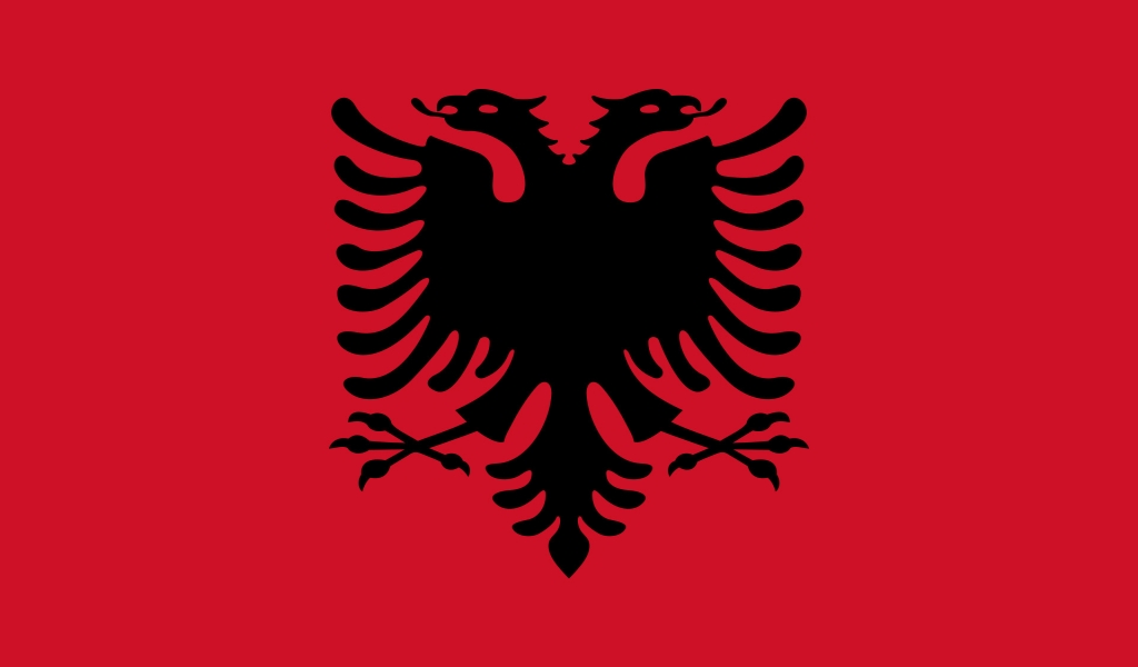 Albania Flag for 1024 x 600 widescreen resolution