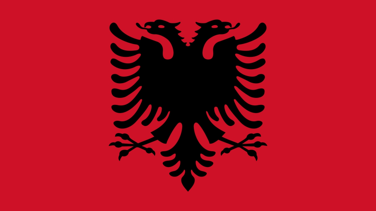Albania Flag for 1280 x 720 HDTV 720p resolution