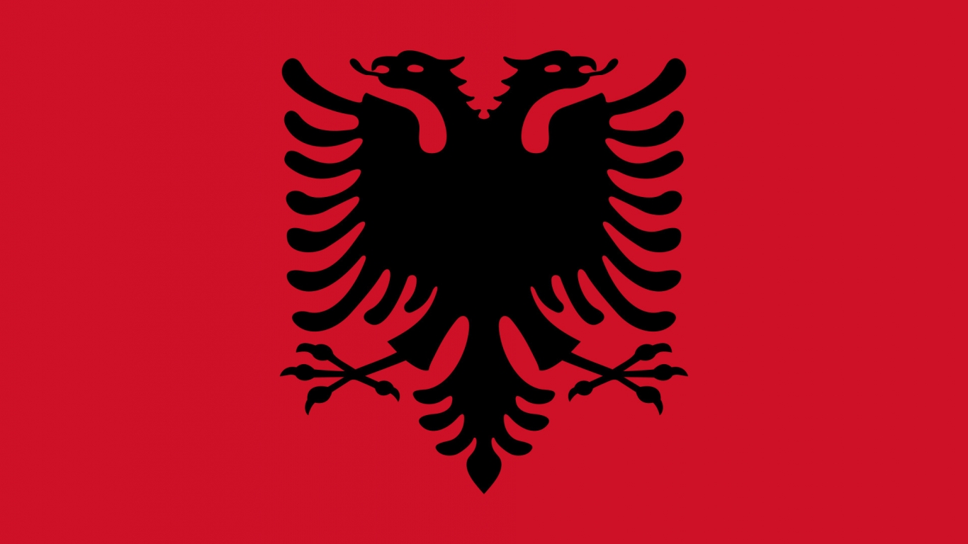 Albania Flag for 1366 x 768 HDTV resolution