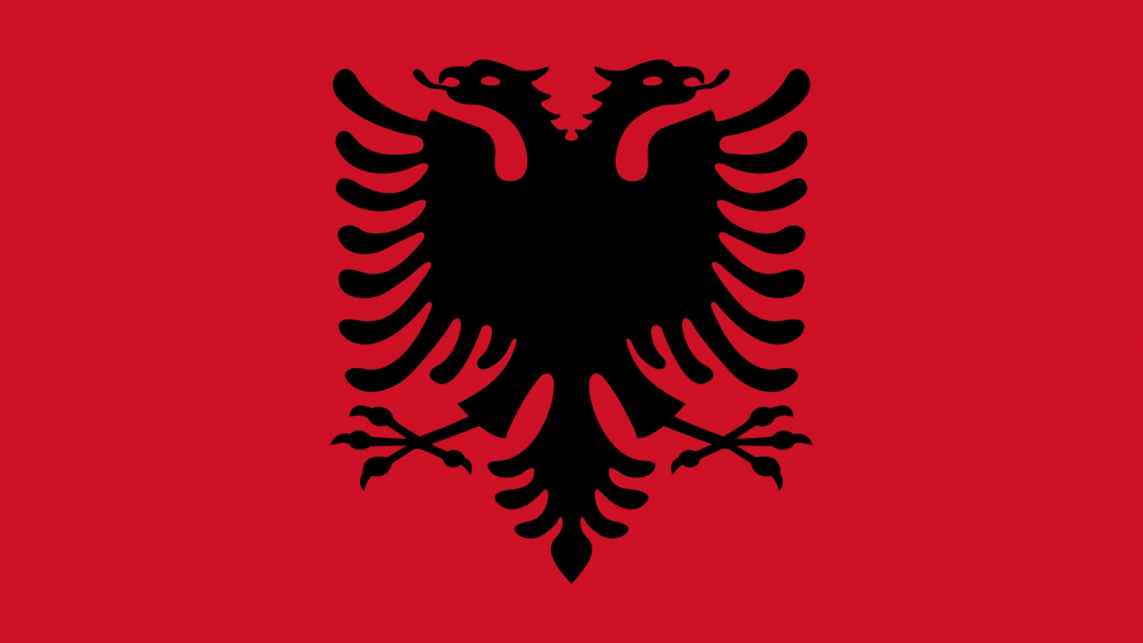 Albania Flag for 1600 x 900 HDTV resolution