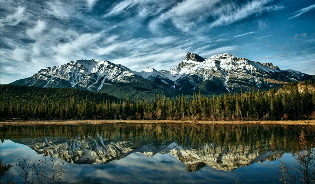 Alberta Mountains Canada for 1024 x 600 widescreen resolution