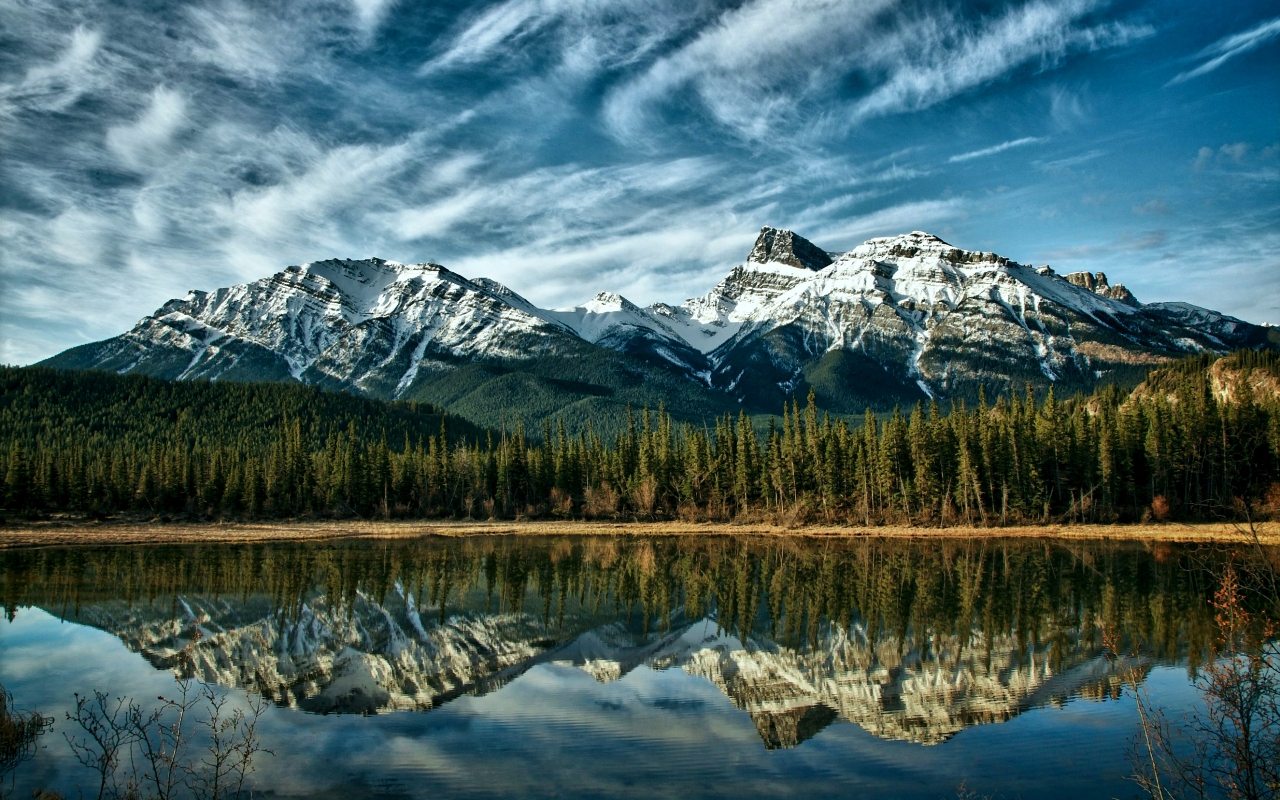 Alberta Mountains Canada for 1280 x 800 widescreen resolution