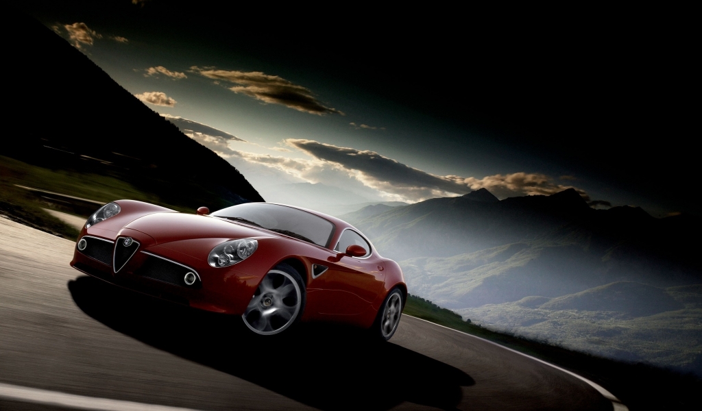 Alfa Romeo 8C Front for 1024 x 600 widescreen resolution