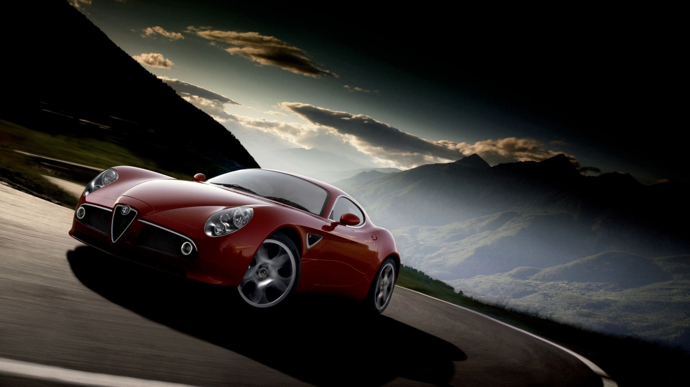 Alfa Romeo 8C Front for 1366 x 768 HDTV resolution