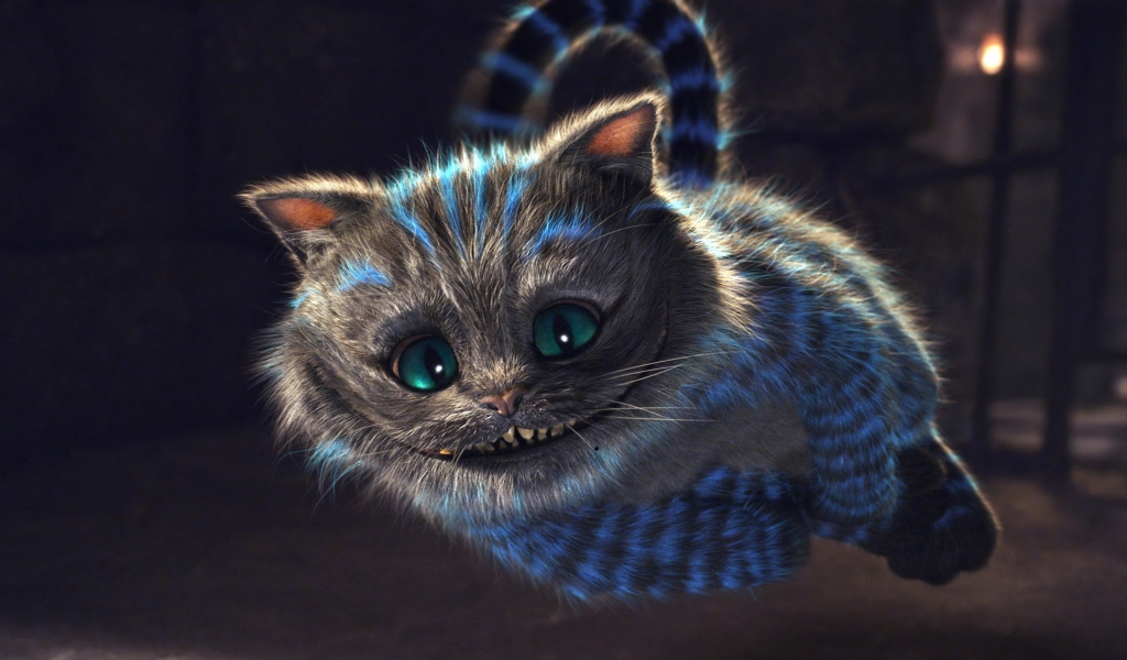 Alice in Wonderland The Cheshire Cat for 1024 x 600 widescreen resolution