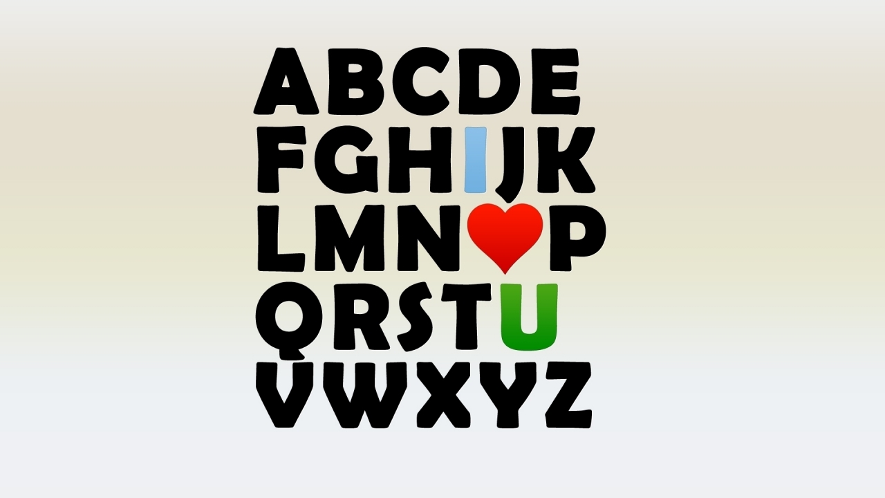 Alphabet Letters for 1280 x 720 HDTV 720p resolution