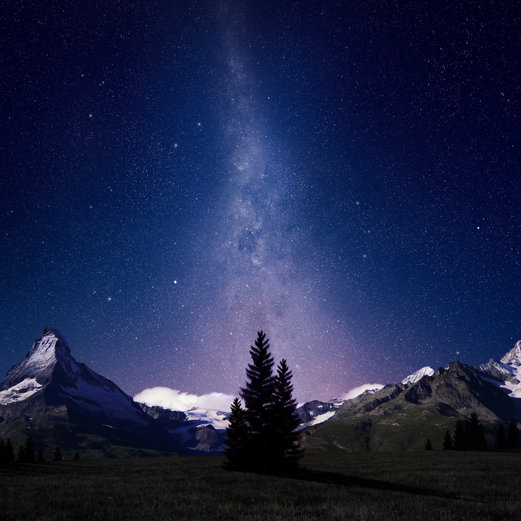 Alpine Night Sky for 1024 x 1024 iPad resolution