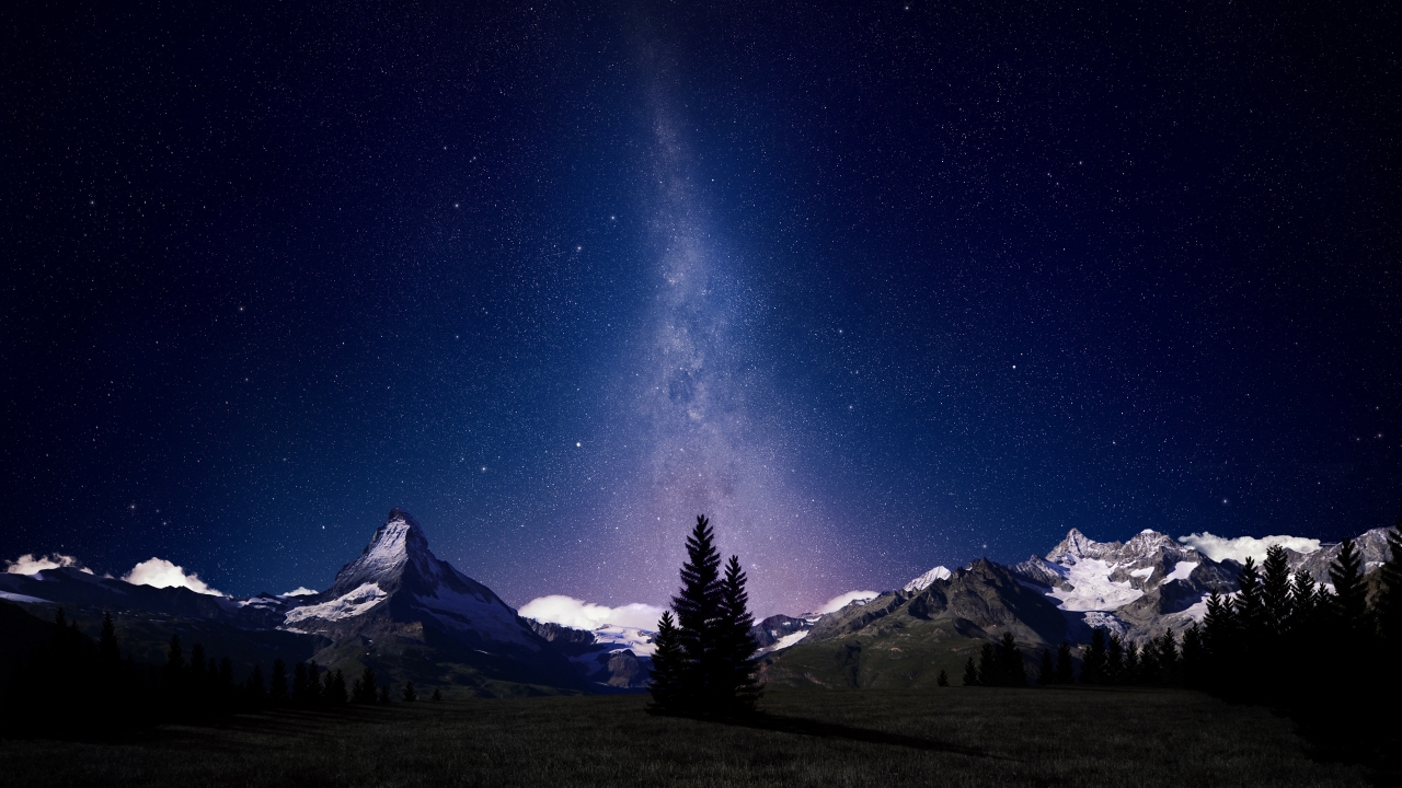 Alpine Night Sky for 1280 x 720 HDTV 720p resolution