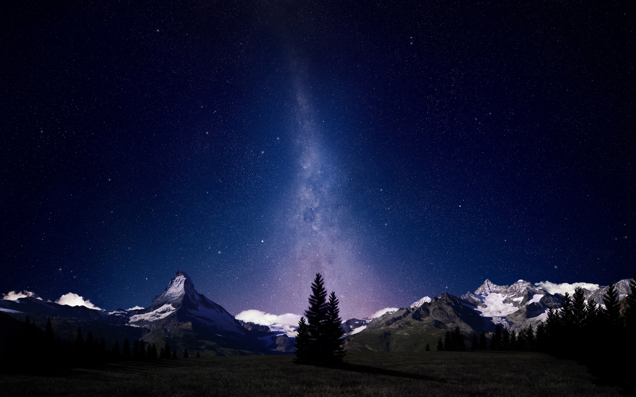Alpine Night Sky for 1280 x 800 widescreen resolution