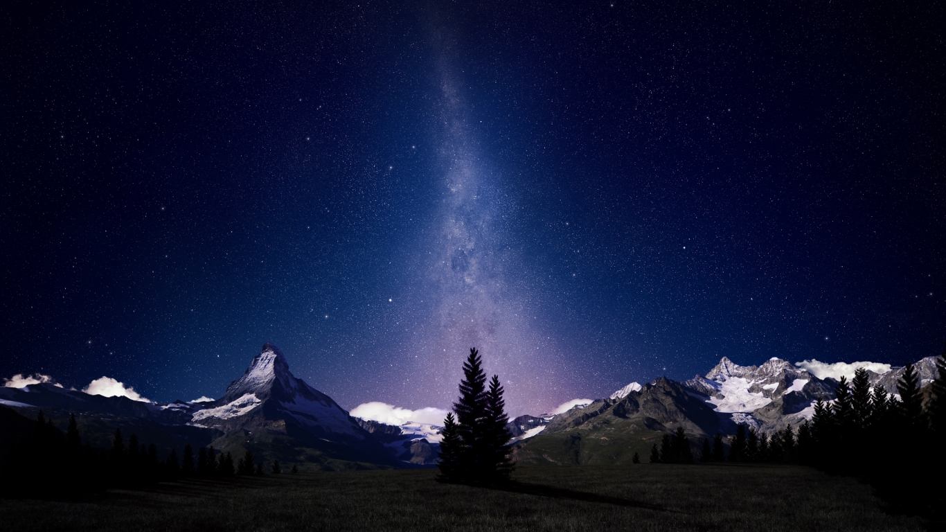 Alpine Night Sky for 1366 x 768 HDTV resolution