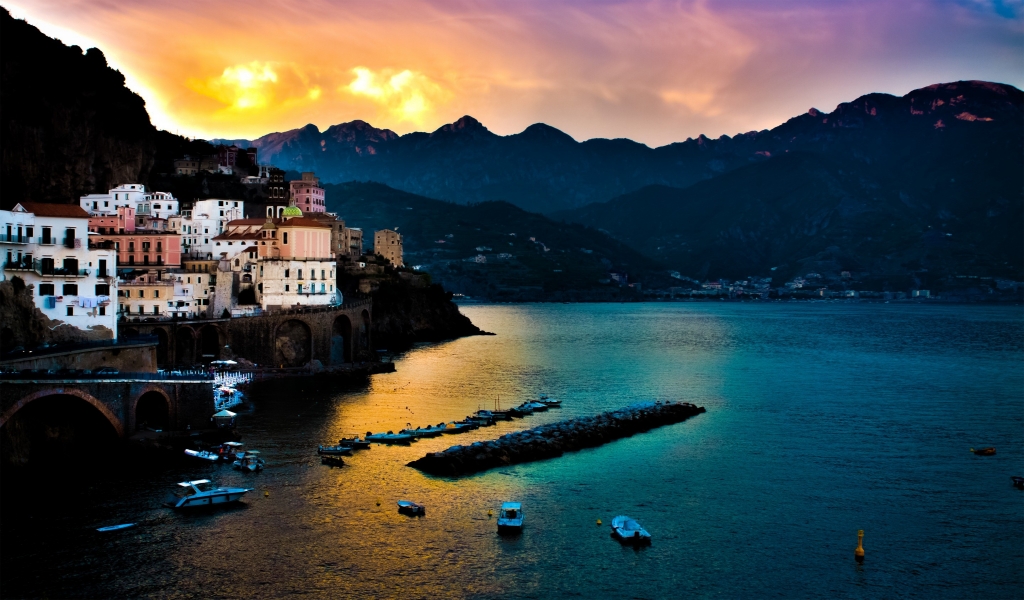Amalfi Coast Landscape for 1024 x 600 widescreen resolution