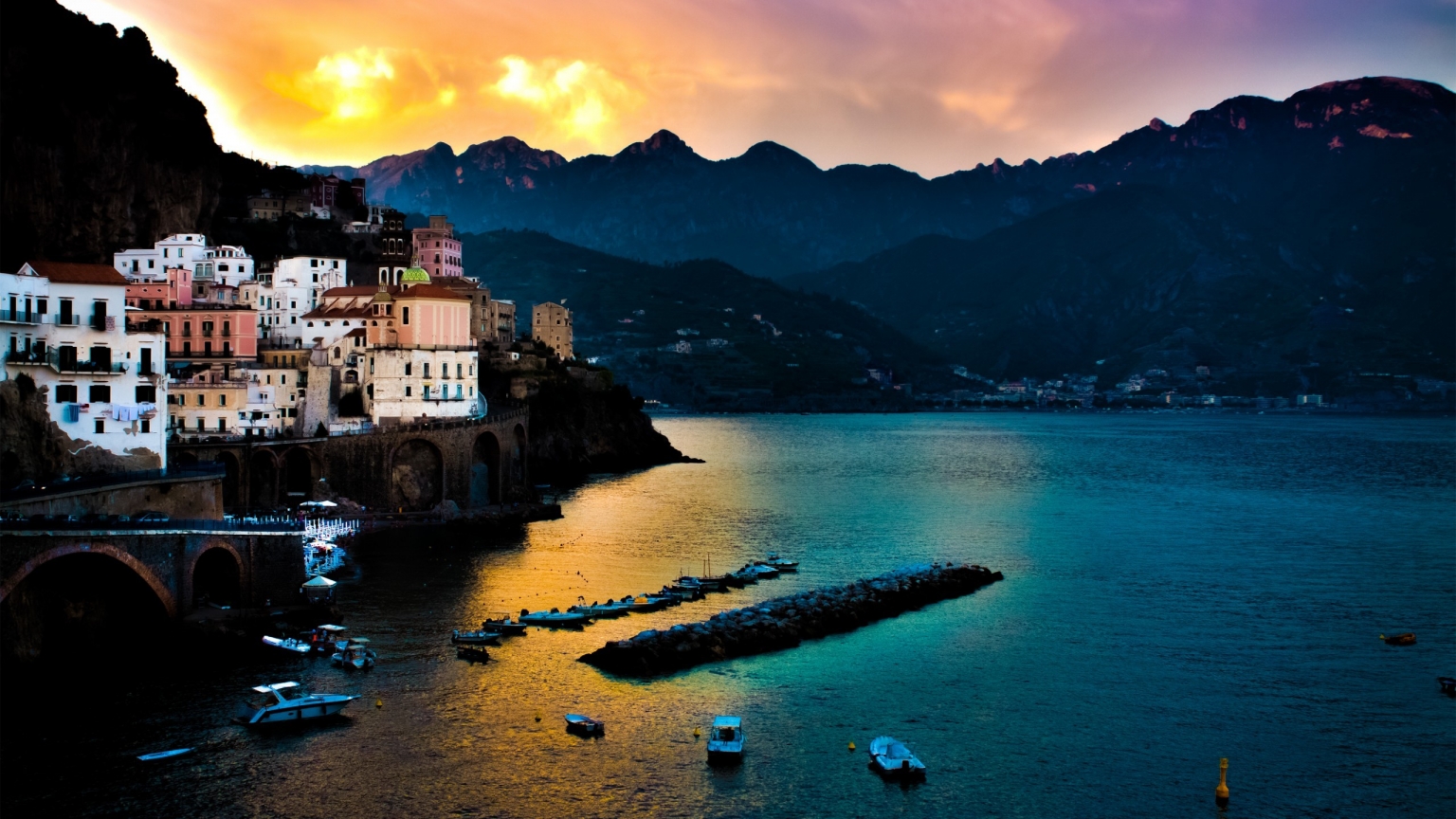 Amalfi Coast Landscape for 1536 x 864 HDTV resolution