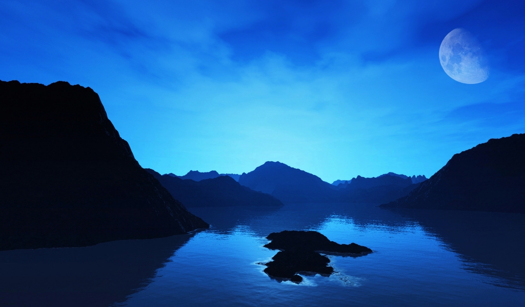 Amazing Blue Landscape for 1024 x 600 widescreen resolution