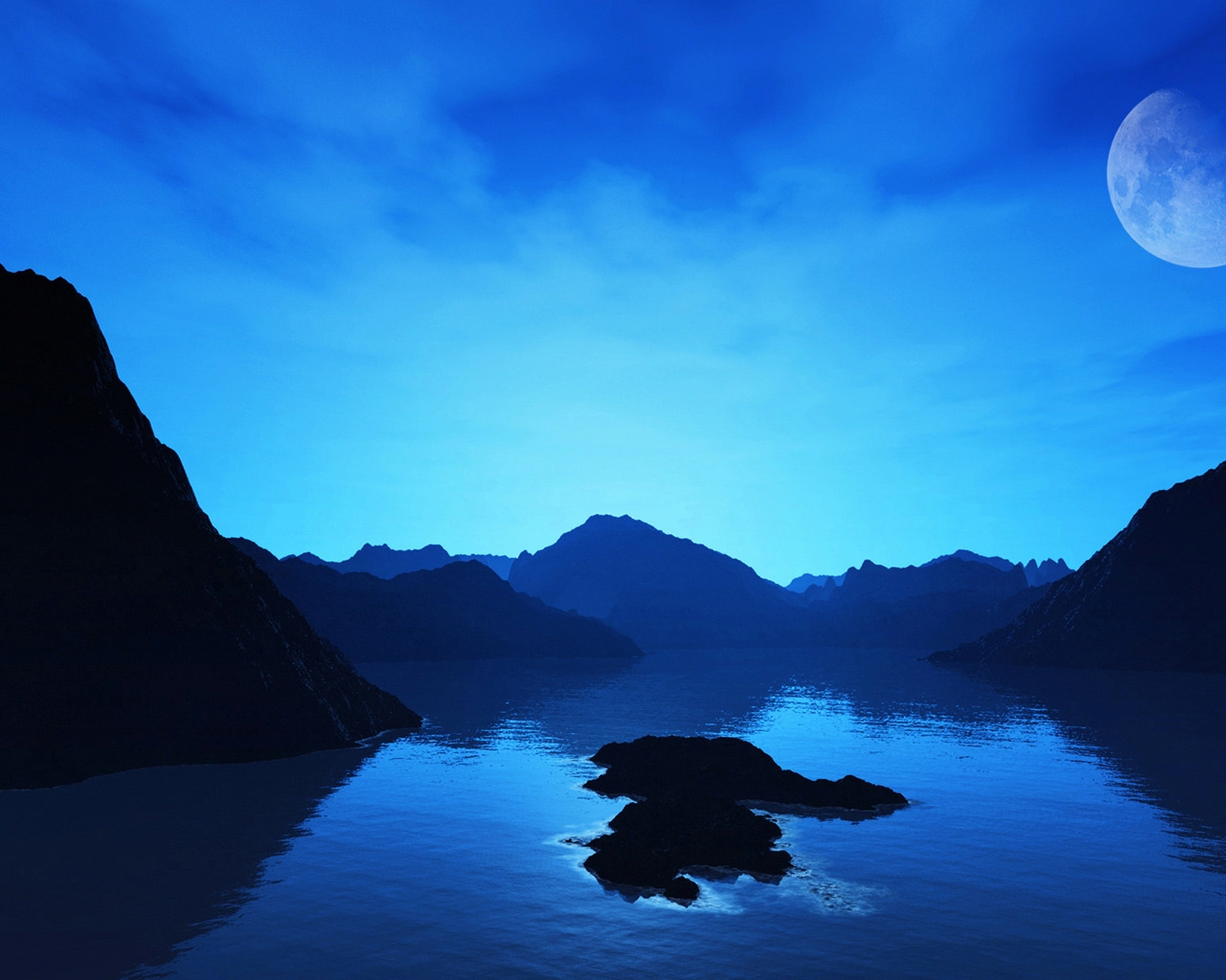 Amazing Blue Landscape for 1280 x 1024 resolution