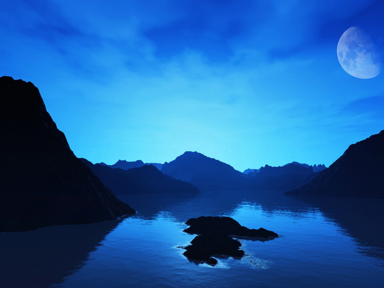 Amazing Blue Landscape for 1280 x 960 resolution