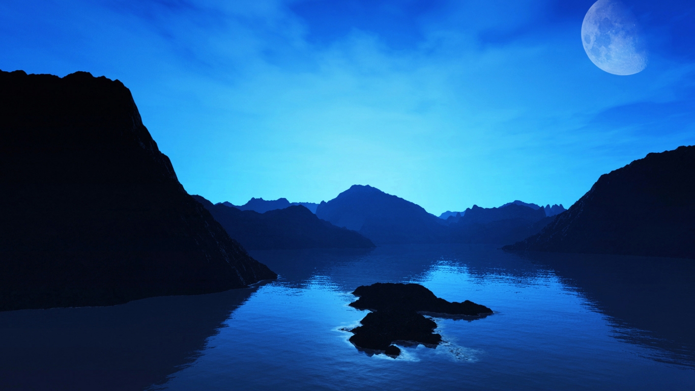 Amazing Blue Landscape for 1366 x 768 HDTV resolution
