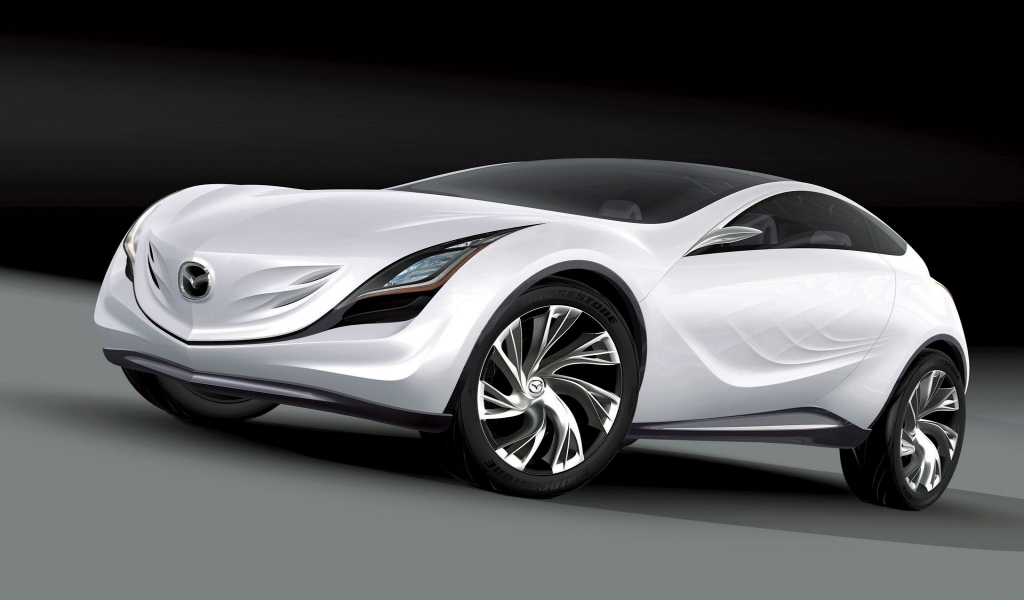 Amazing Mazda Kazamai White Concept for 1024 x 600 widescreen resolution