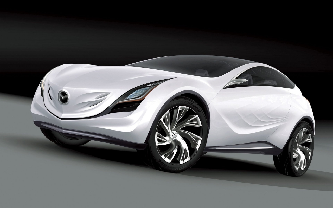 Amazing Mazda Kazamai White Concept for 1280 x 800 widescreen resolution