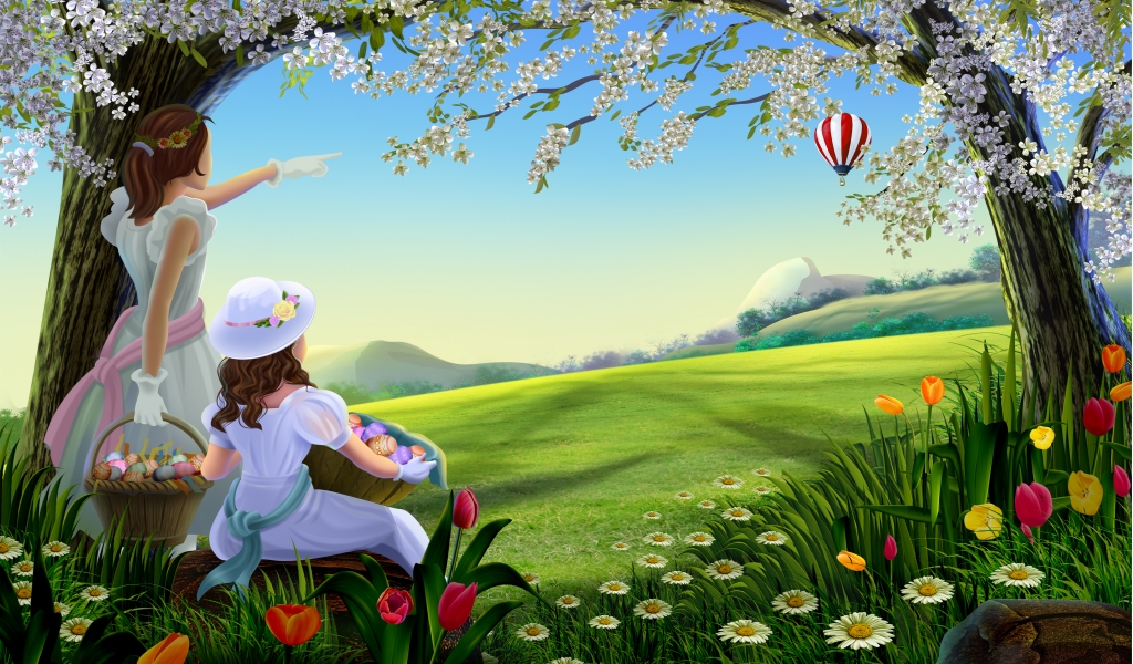 Amazing Spring Painting for 1024 x 600 widescreen resolution