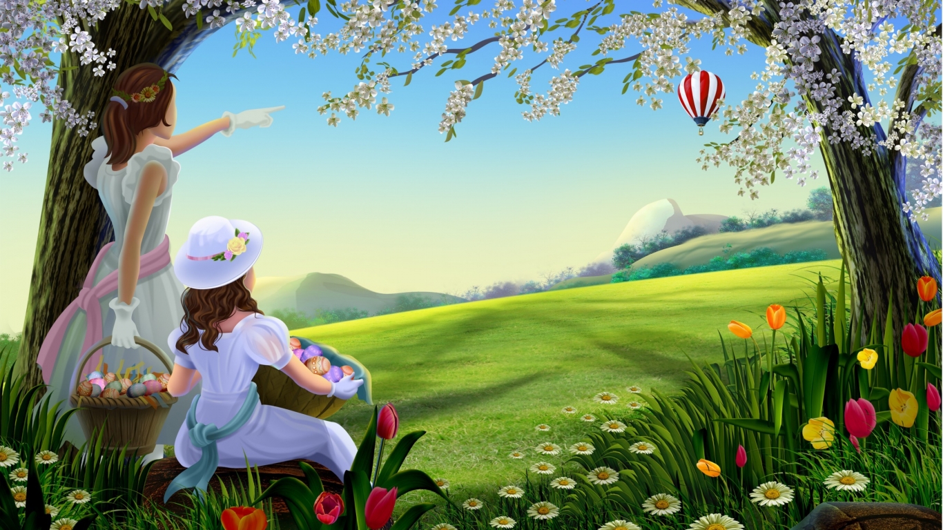 Amazing Spring Painting for 1366 x 768 HDTV resolution
