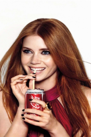 Amy Adams drinking Coca Cola for 320 x 480 iPhone resolution
