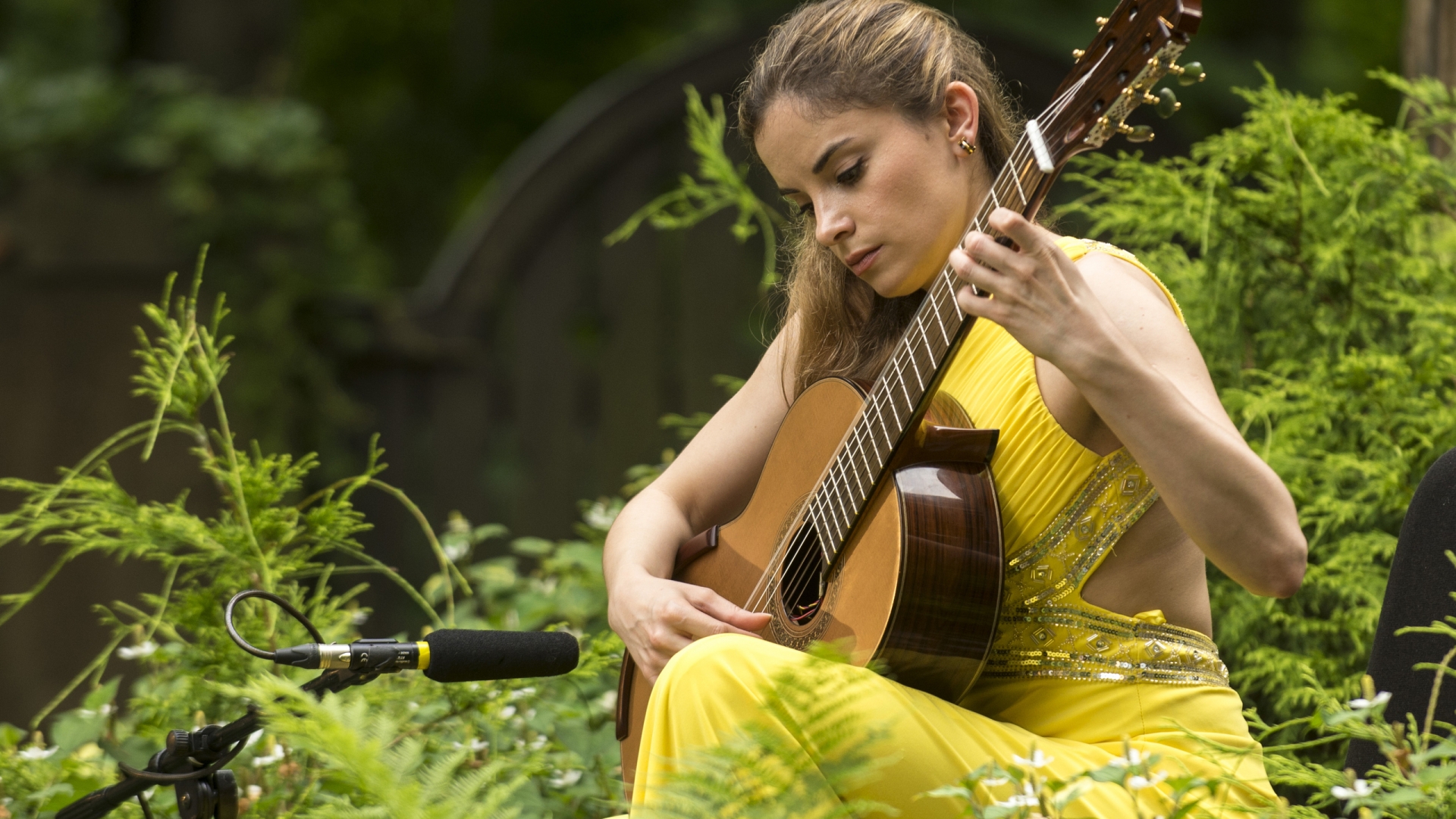 Ana Vidovic Playing Guitar for 1920 x 1080 HDTV 1080p resolution