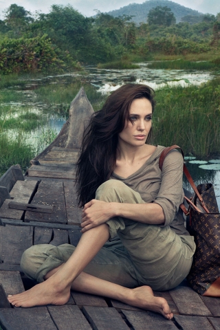 Angelina Jolie Fashion for 320 x 480 iPhone resolution