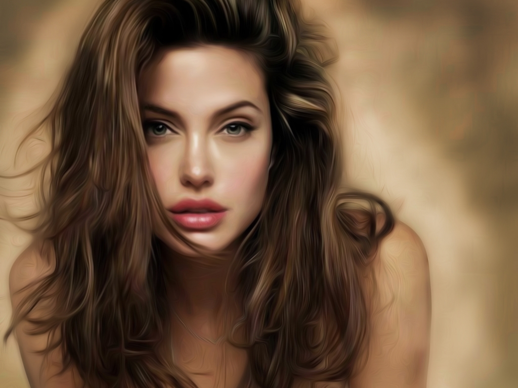 Angelina Jolie Look Art for 1024 x 768 resolution