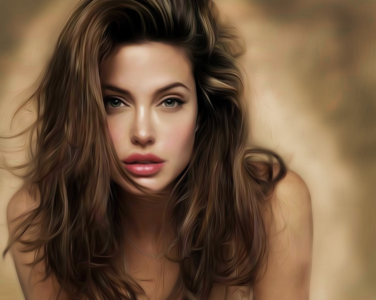 Angelina Jolie Look Art for 1280 x 1024 resolution