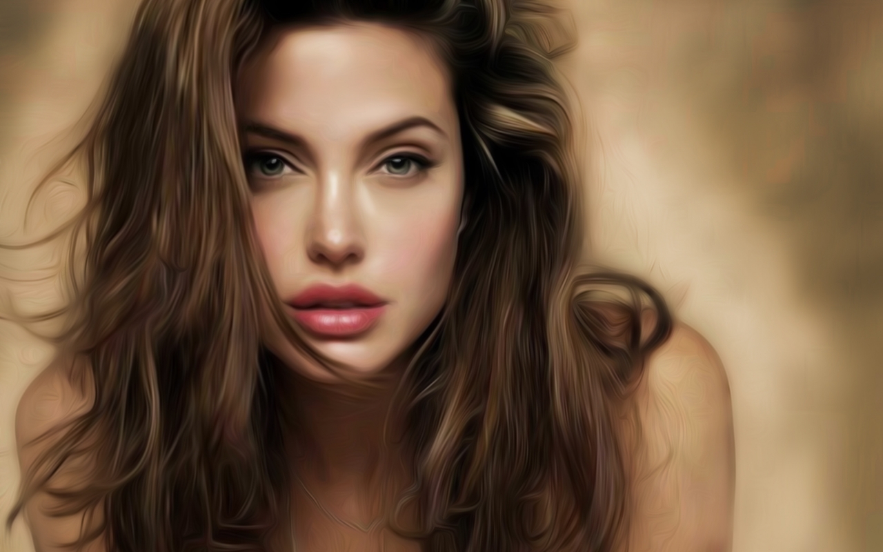 Angelina Jolie Look Art for 1280 x 800 widescreen resolution