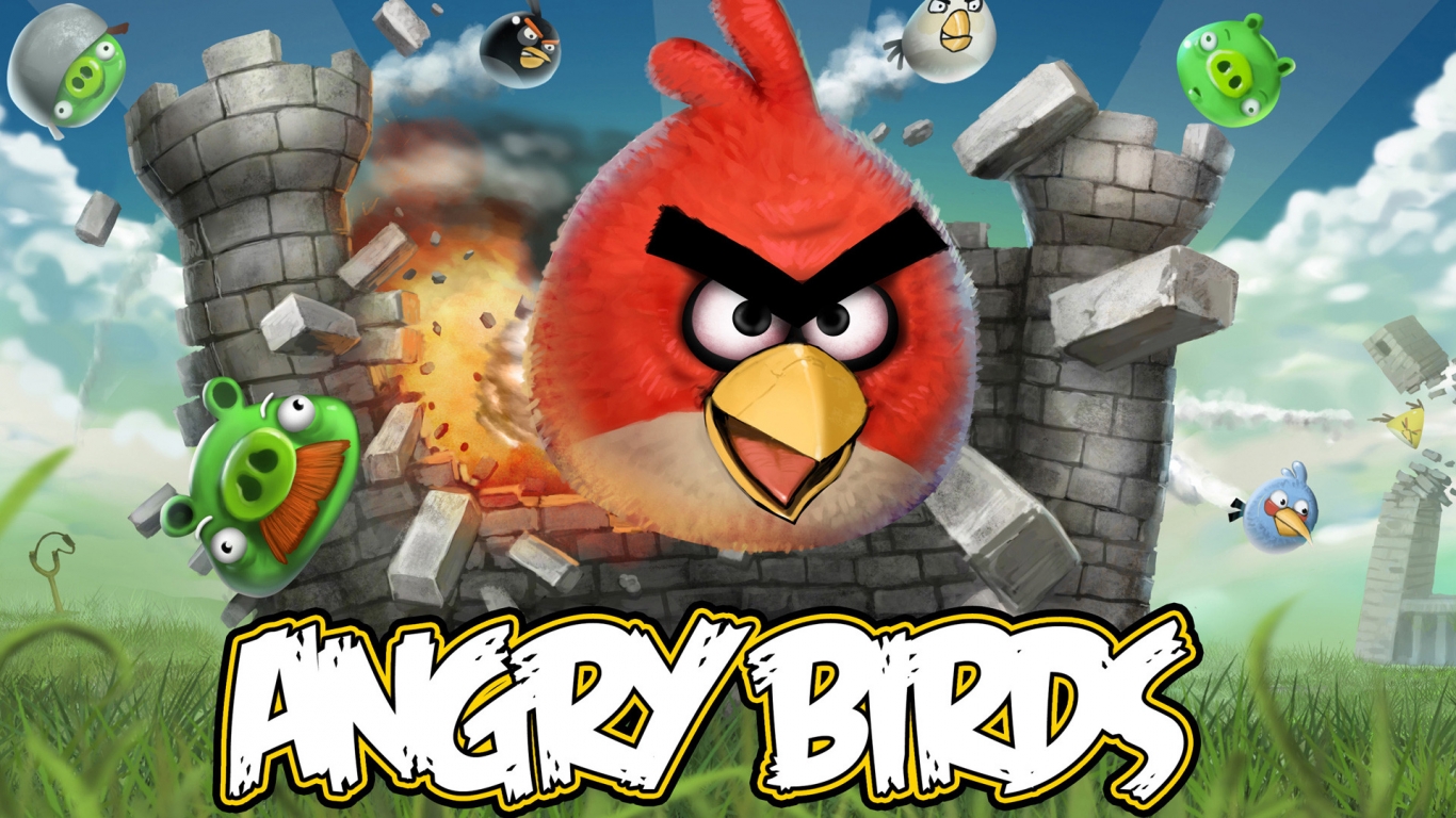 Angry Birds for 1366 x 768 HDTV resolution
