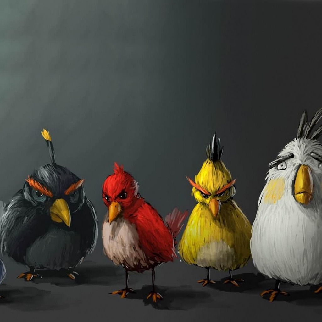 Angry Birds Drawing for 1024 x 1024 iPad resolution