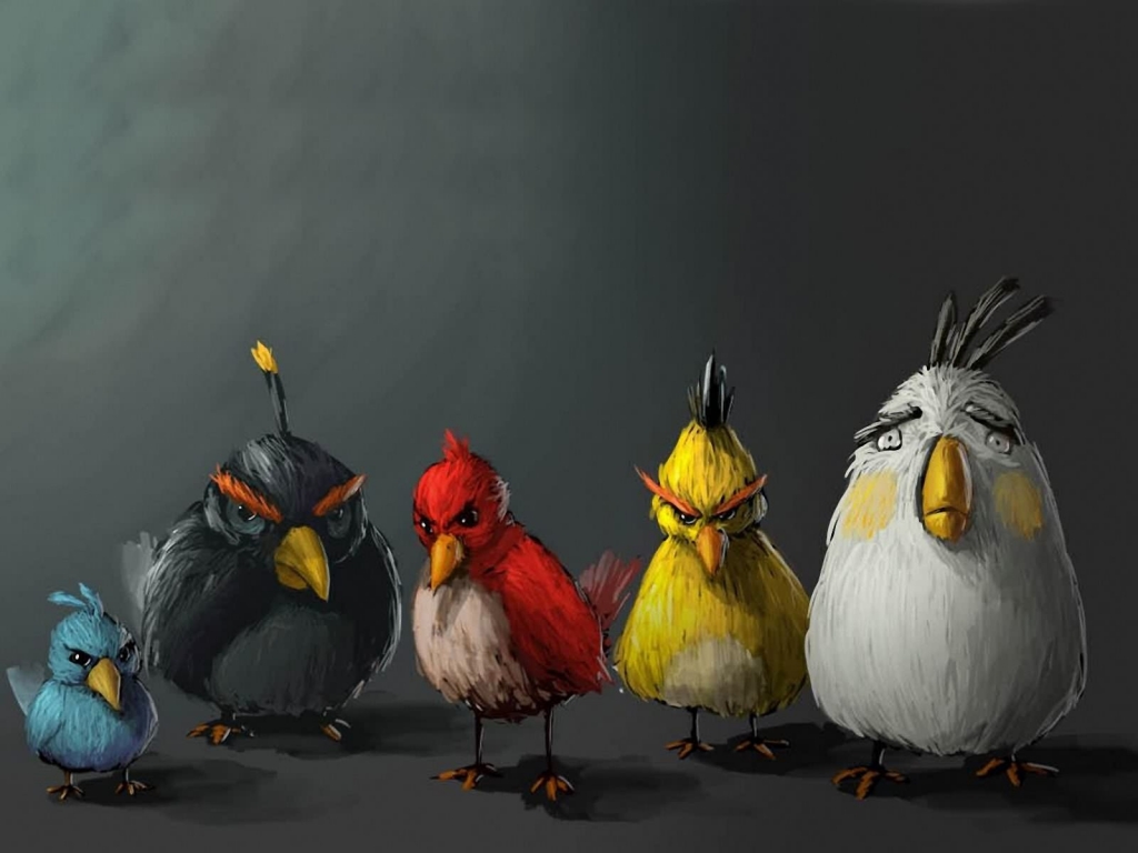 Angry Birds Drawing for 1024 x 768 resolution