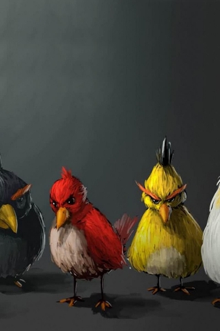 Angry Birds Drawing for 320 x 480 iPhone resolution