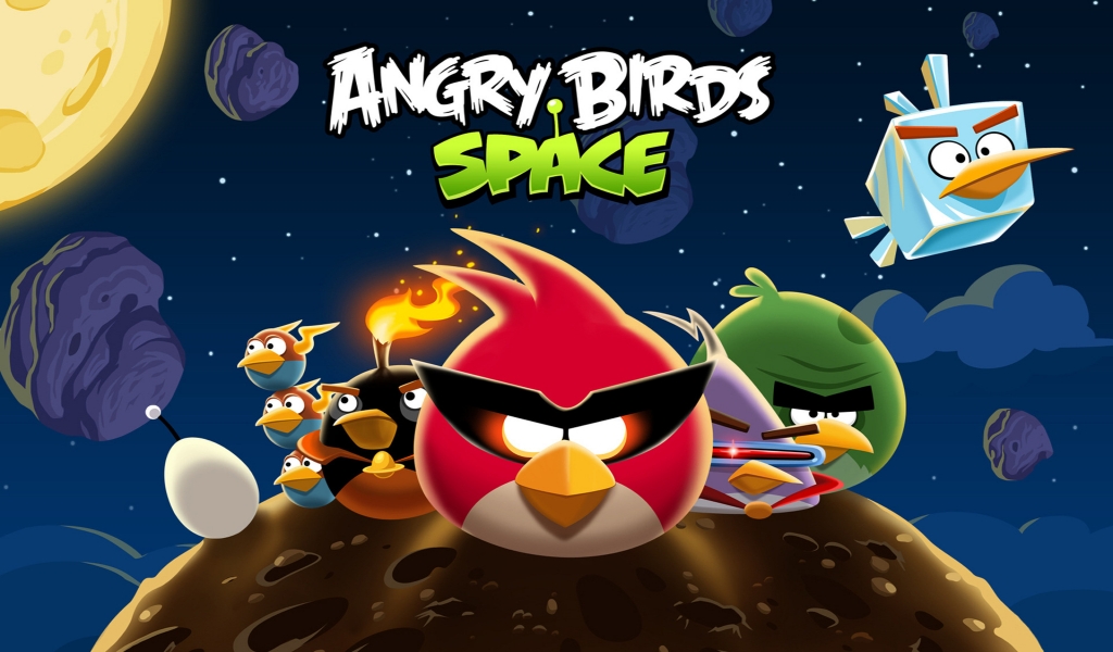 Angry Birds Space All for 1024 x 600 widescreen resolution