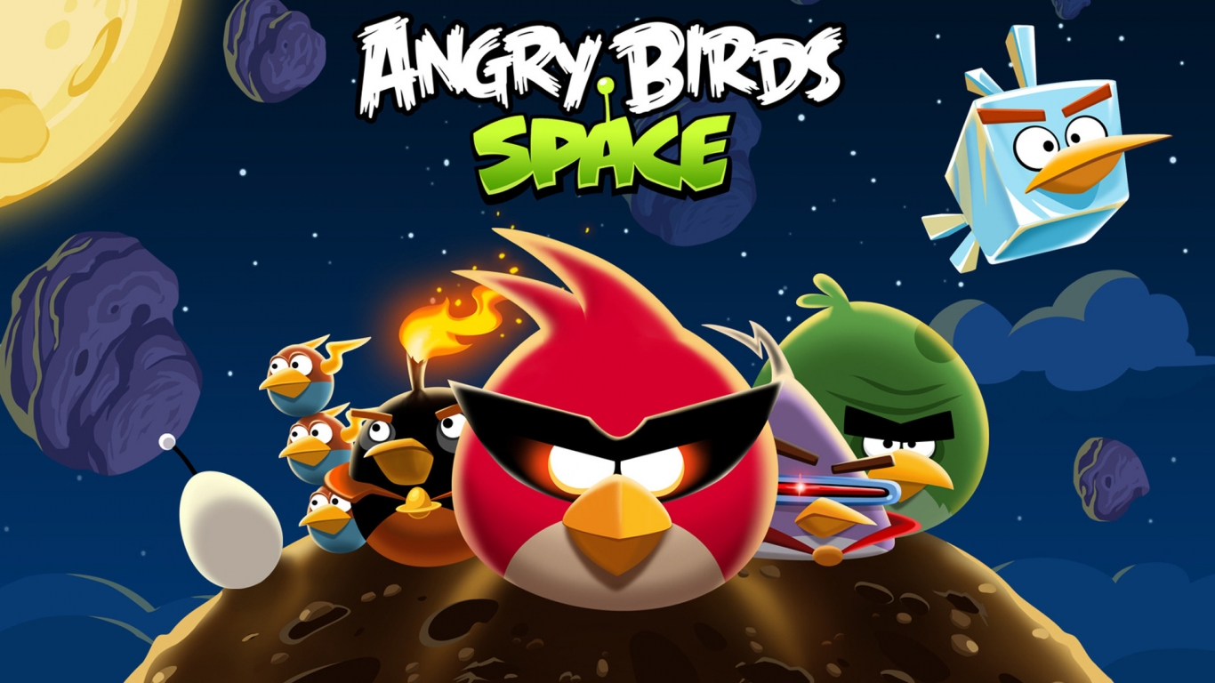 Angry Birds Space All for 1366 x 768 HDTV resolution
