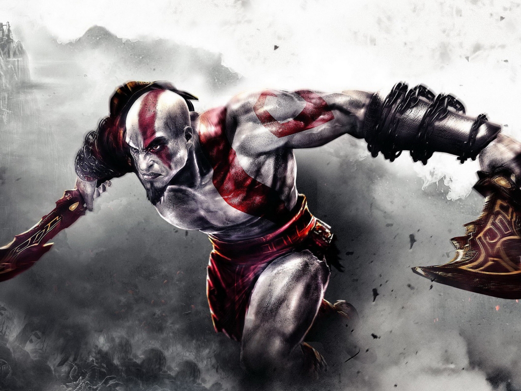 Angry Kratos for 1024 x 768 resolution
