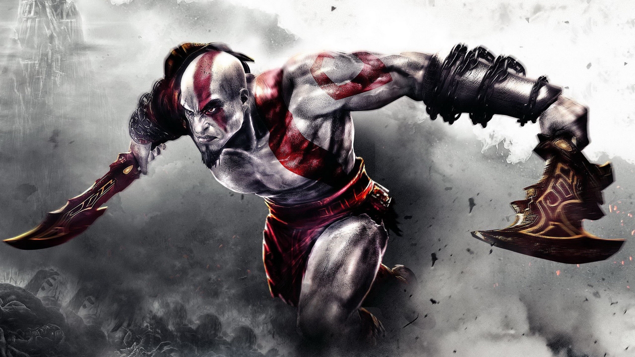 Angry Kratos for 1280 x 720 HDTV 720p resolution