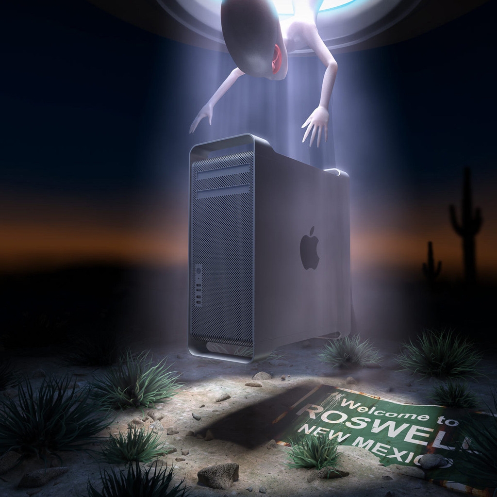Apple Alien Welcome for 1024 x 1024 iPad resolution