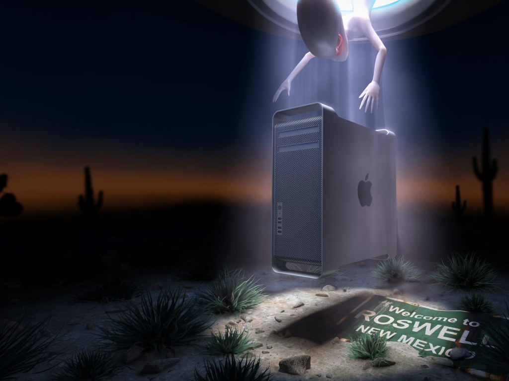 Apple Alien Welcome for 1024 x 768 resolution