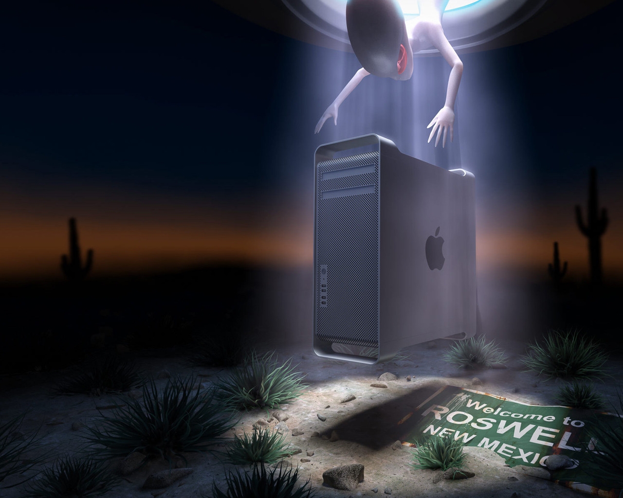 Apple Alien Welcome for 1280 x 1024 resolution