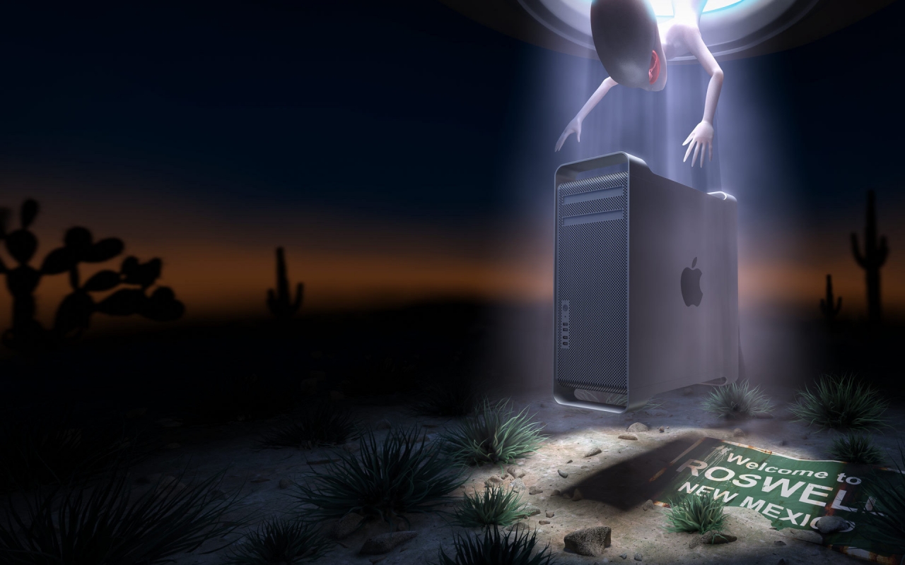 Apple Alien Welcome for 1280 x 800 widescreen resolution