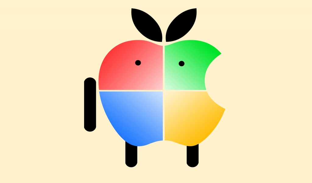 Apple Android Mascot for 1024 x 600 widescreen resolution