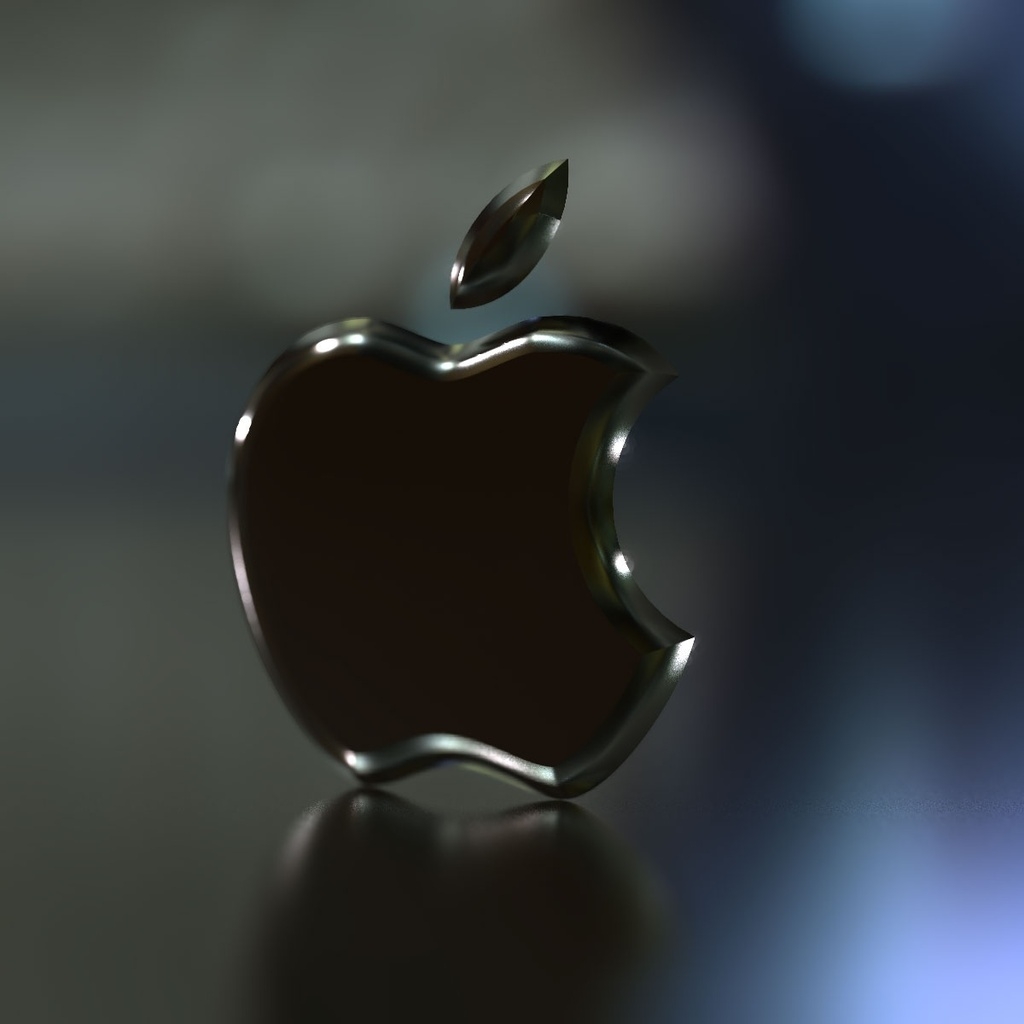 Apple Black Logo for 1024 x 1024 iPad resolution