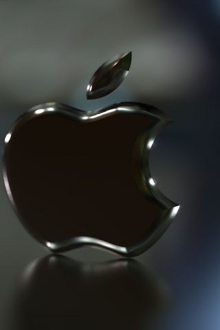 Apple Black Logo for 320 x 480 iPhone resolution